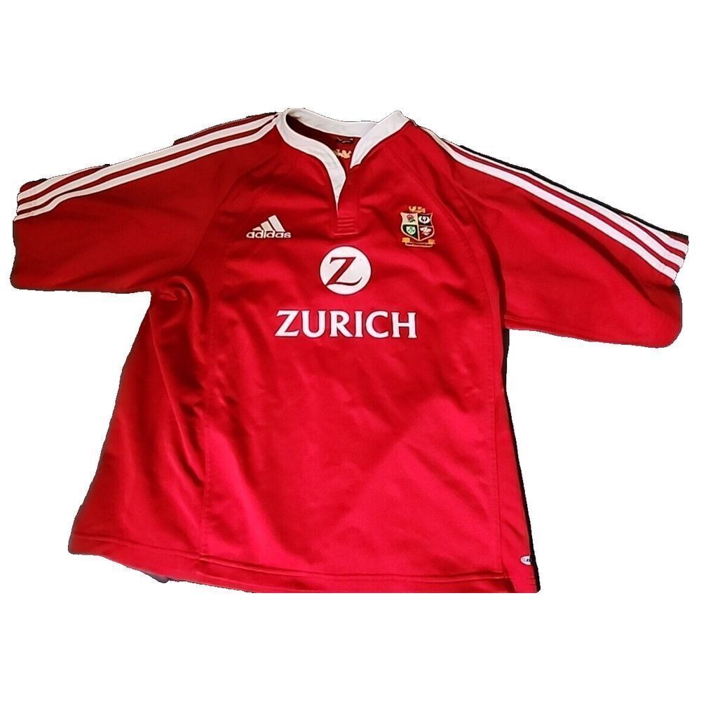 Adidas British Lions New Zealand Jersey Size XLarge 50 Chest Red World Cup 2005‎